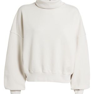 AGOLDE Balloon Sleeve Turtleneck Sweatshirt in Plaster